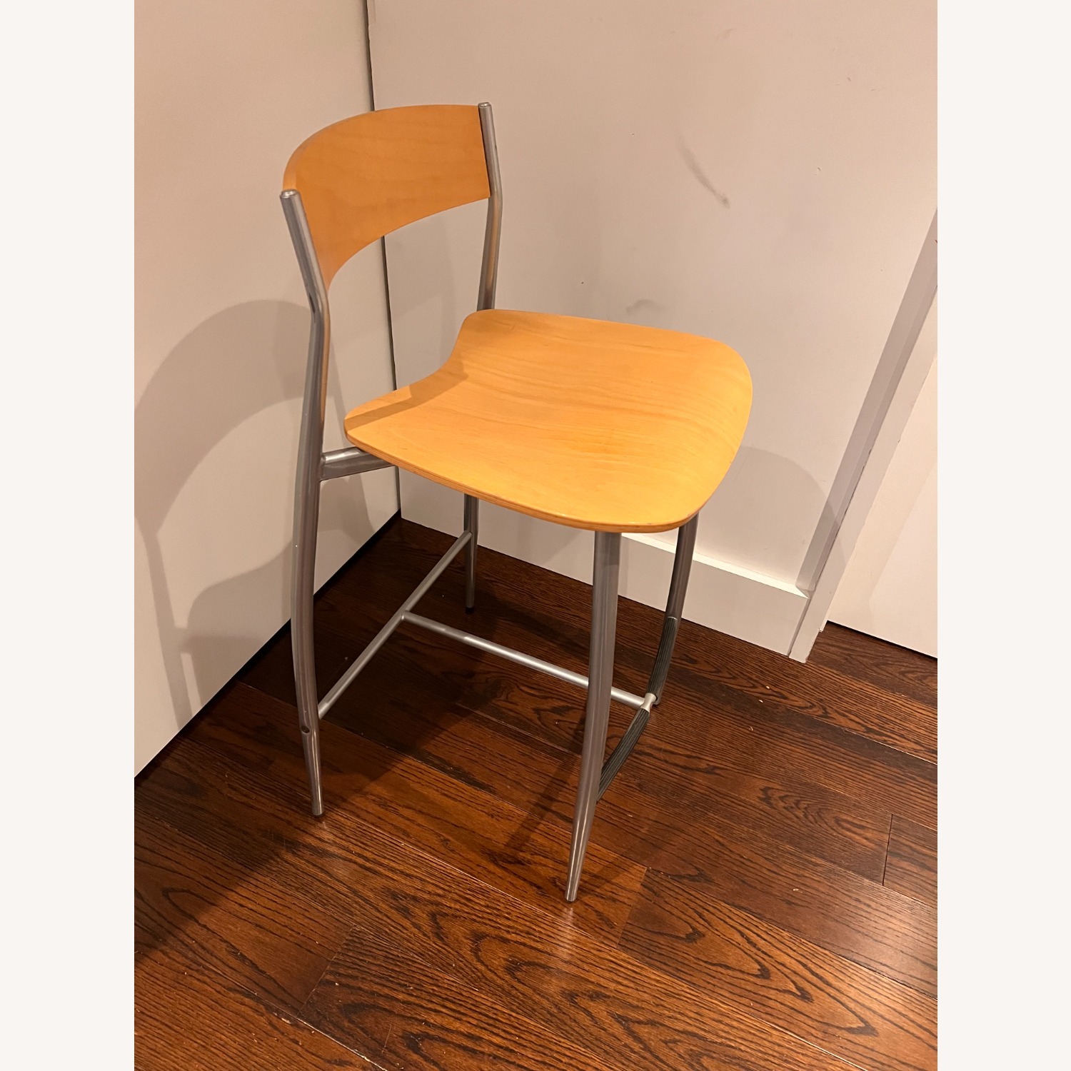 Natural Wood and Stainless Steel Counter Stools - image-1