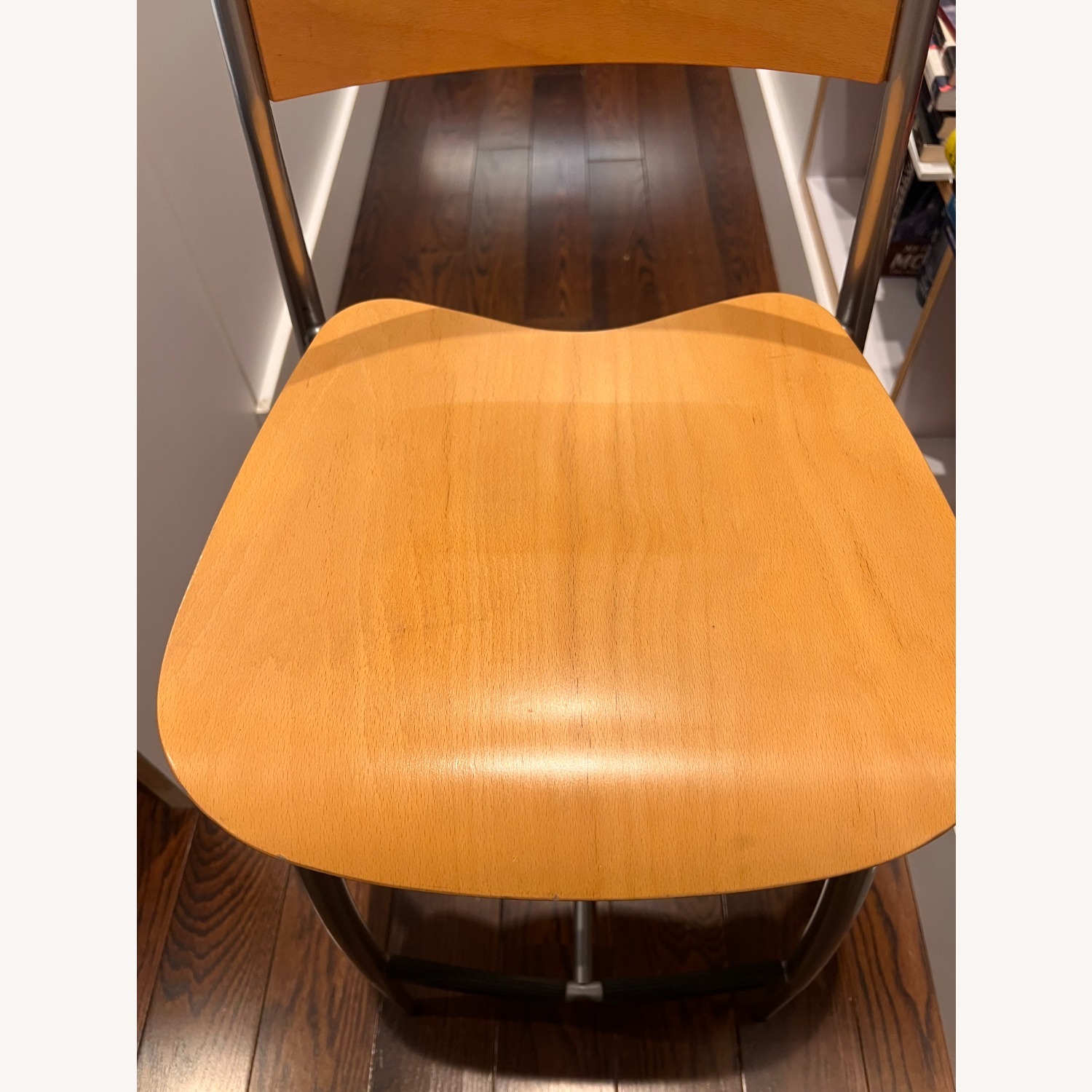 Natural Wood and Stainless Steel Counter Stools - image-2