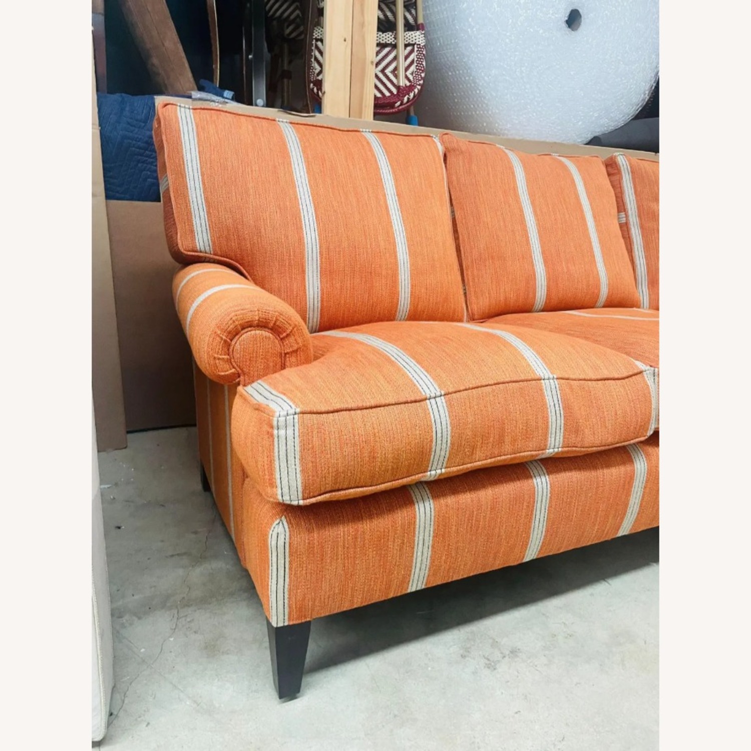 George Smith Orange Fabric 2 Seater Sofa - image-2