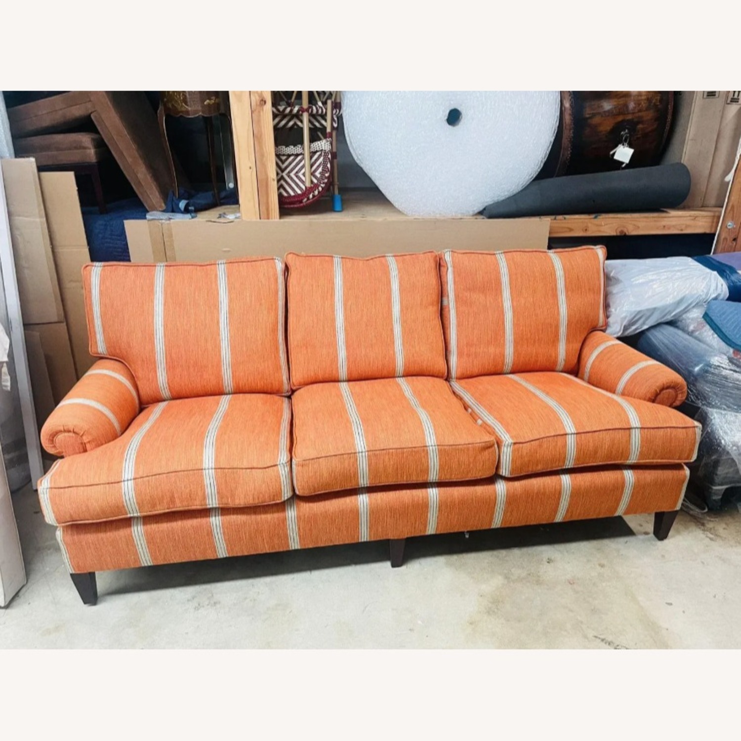 George Smith Orange Fabric 2 Seater Sofa - image-3