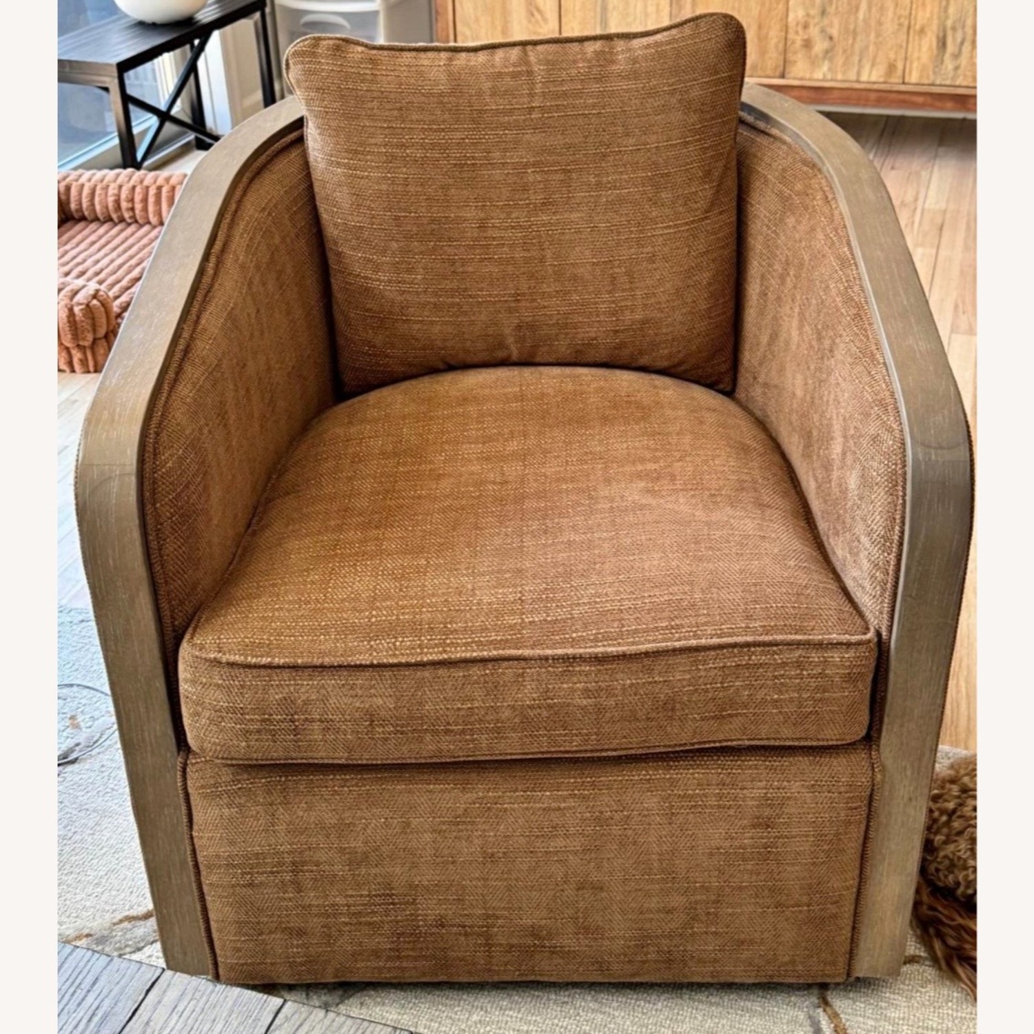 Craftmaster Furniture Dark Brown Boucle Armchair - image-1