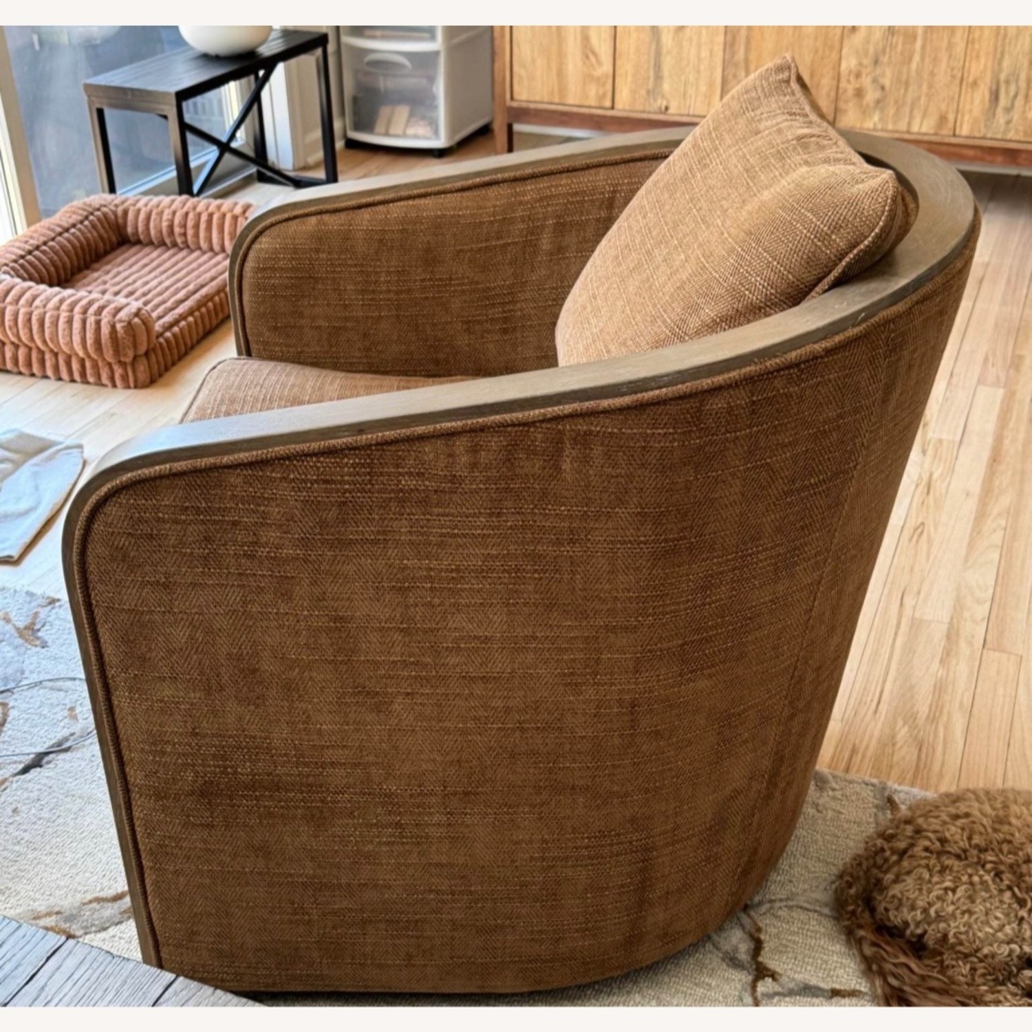 Craftmaster Furniture Dark Brown Boucle Armchair - image-2