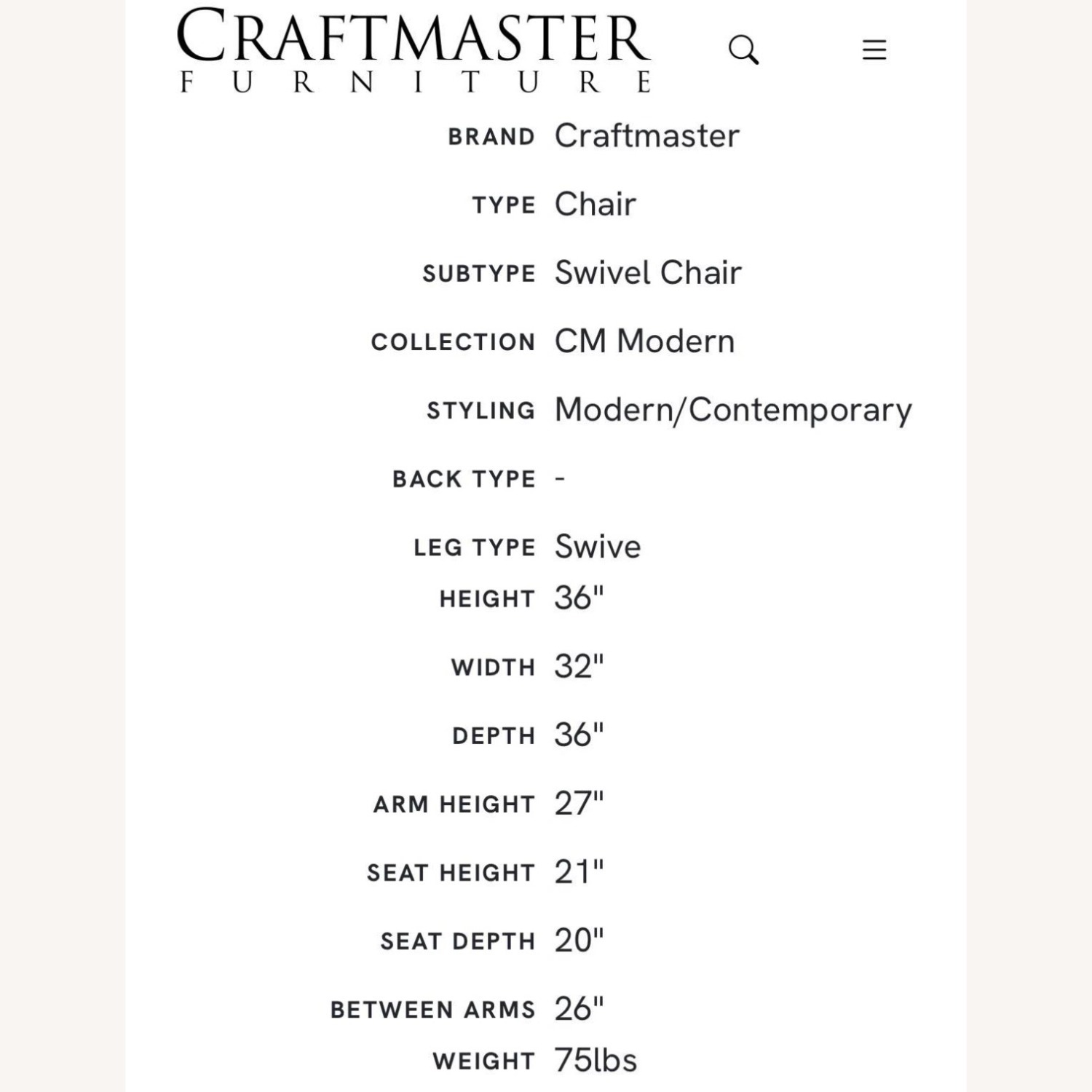 Craftmaster Furniture Dark Brown Boucle Armchair - image-5