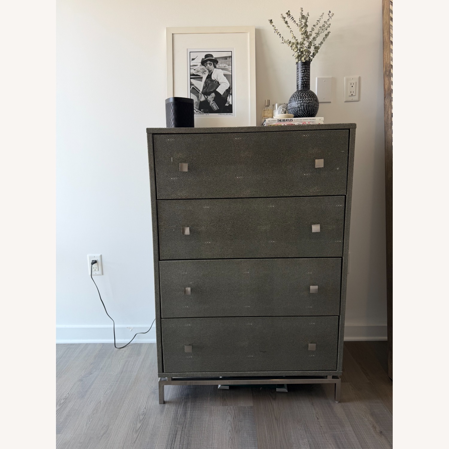 CB2 Shagreen Embossed Tall Chest - image-1