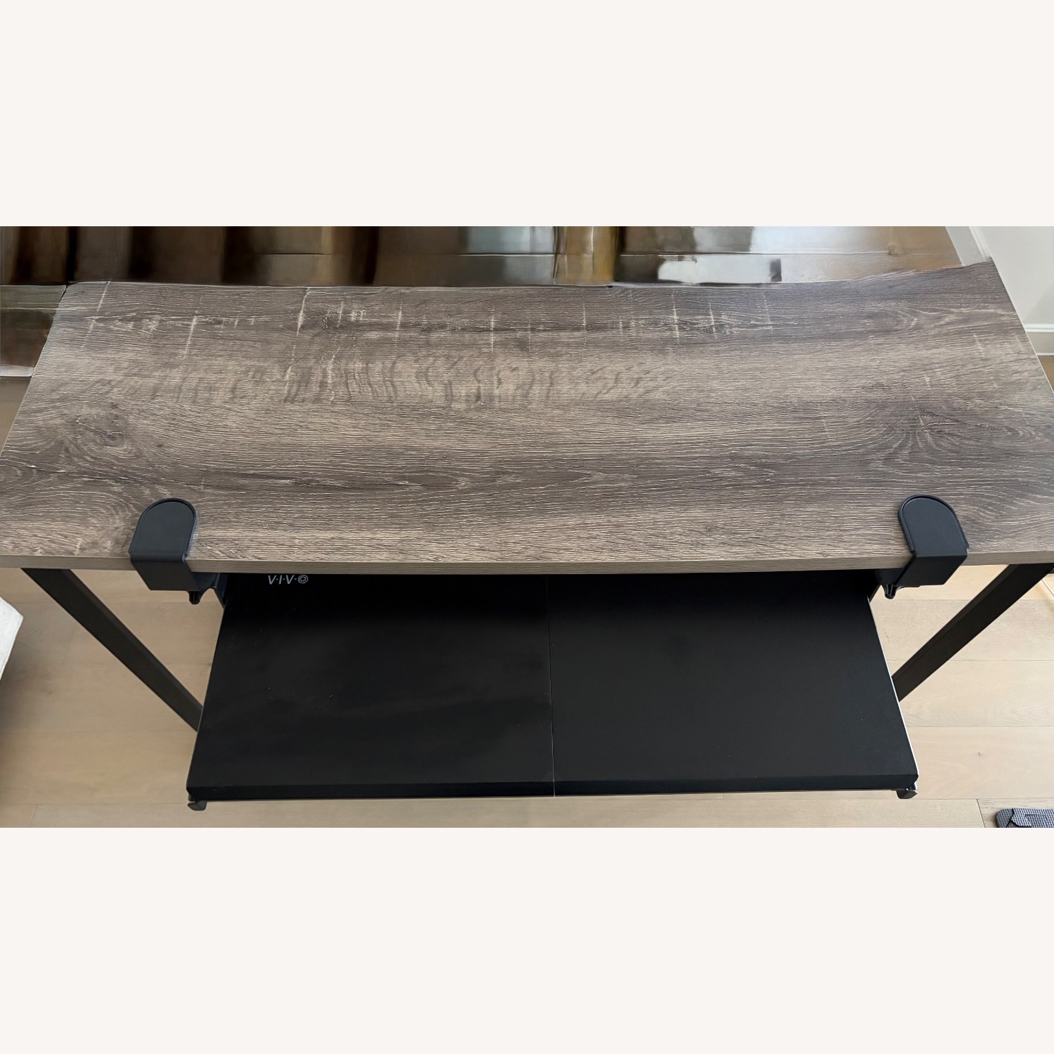 Vivo Dark Brown Metal Desk - image-2