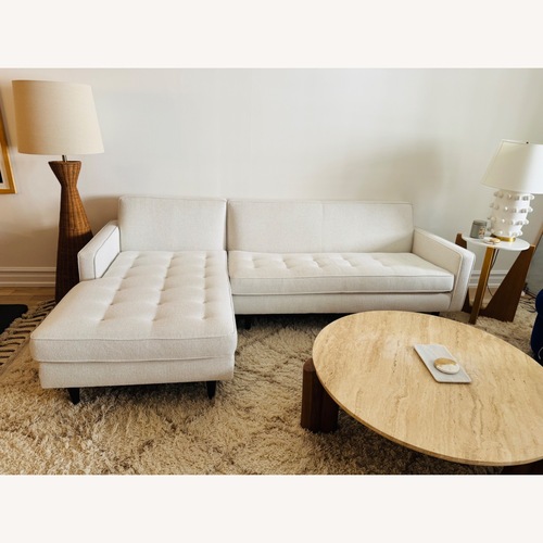 Used Room & Board Reese Ivory Fabric 2 Piece Sectional for sale on AptDeco
