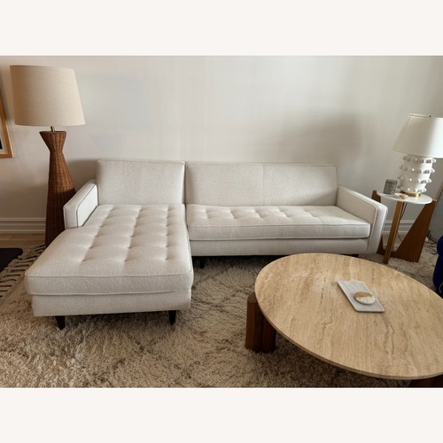 Used Room & Board Reese Ivory Fabric 2 Piece Sectional for sale on AptDeco
