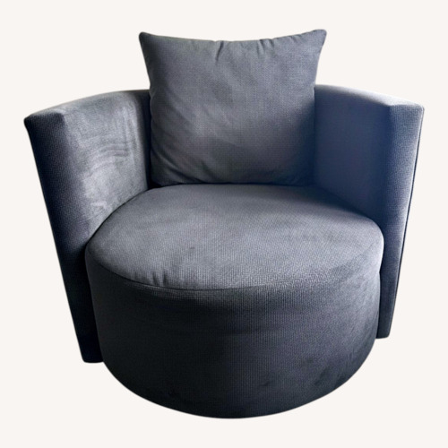 Used Dark Gray Fabric Barrel Accent Chair for sale on AptDeco
