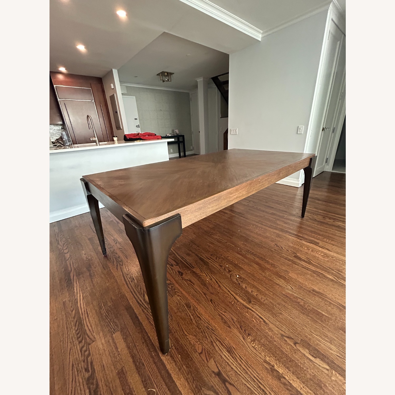 Dark Brown Wood Dining Table - image-1