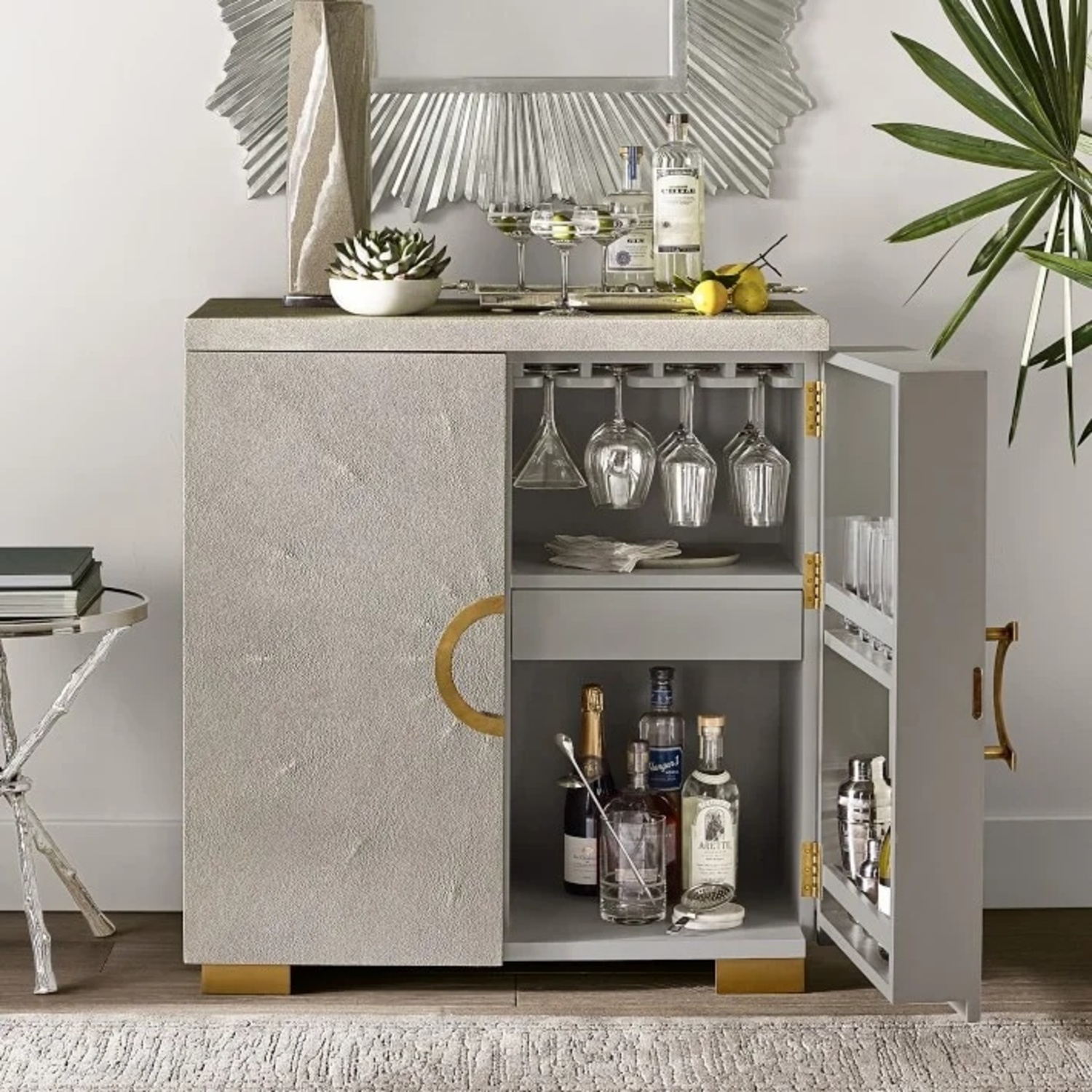 William Sonoma Seymour Dark Gray Bar Cart - image-6