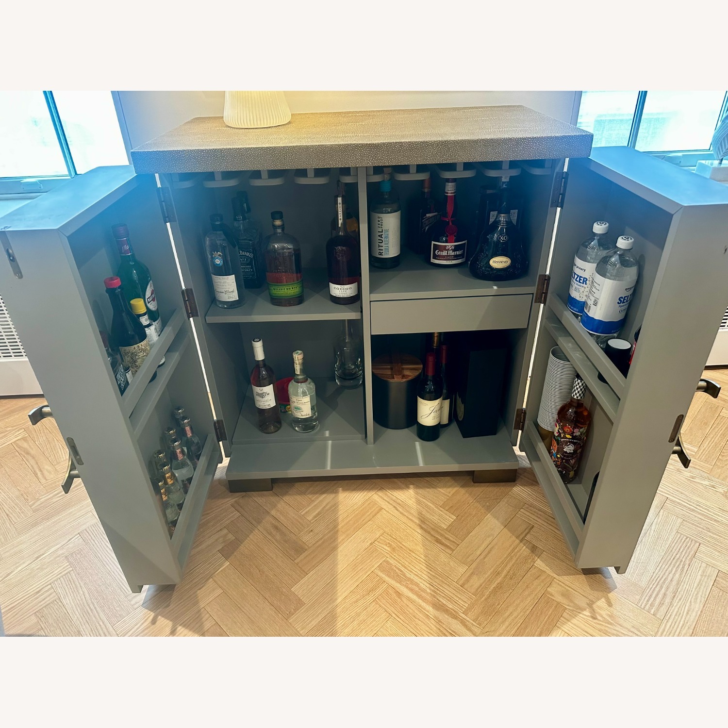 William Sonoma Seymour Dark Gray Bar Cart - image-5