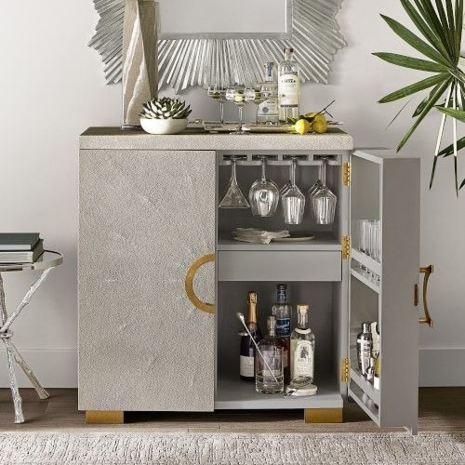 William Sonoma Seymour Dark Gray Bar Cart - image-1