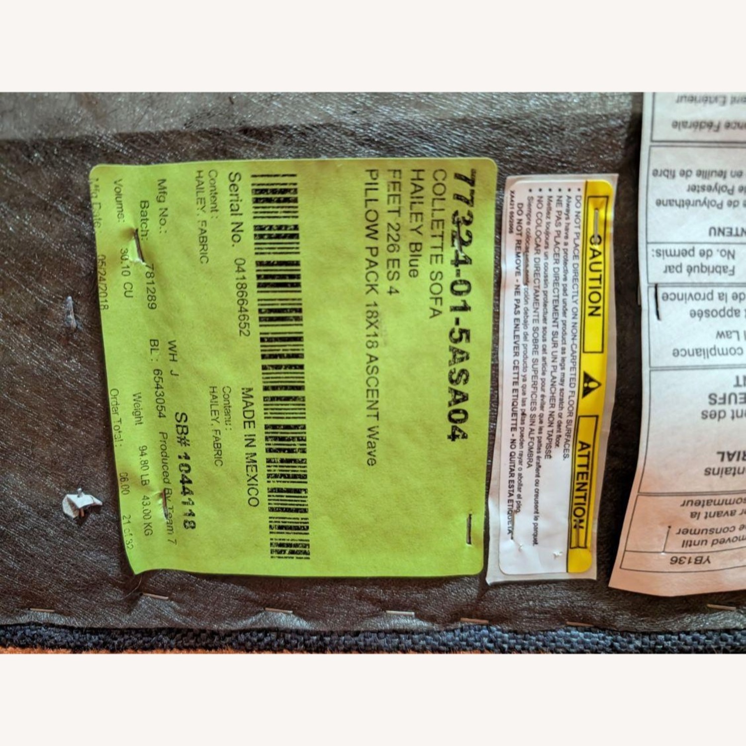 Vintage Blue Collette 3 Seater Sofa - image-5