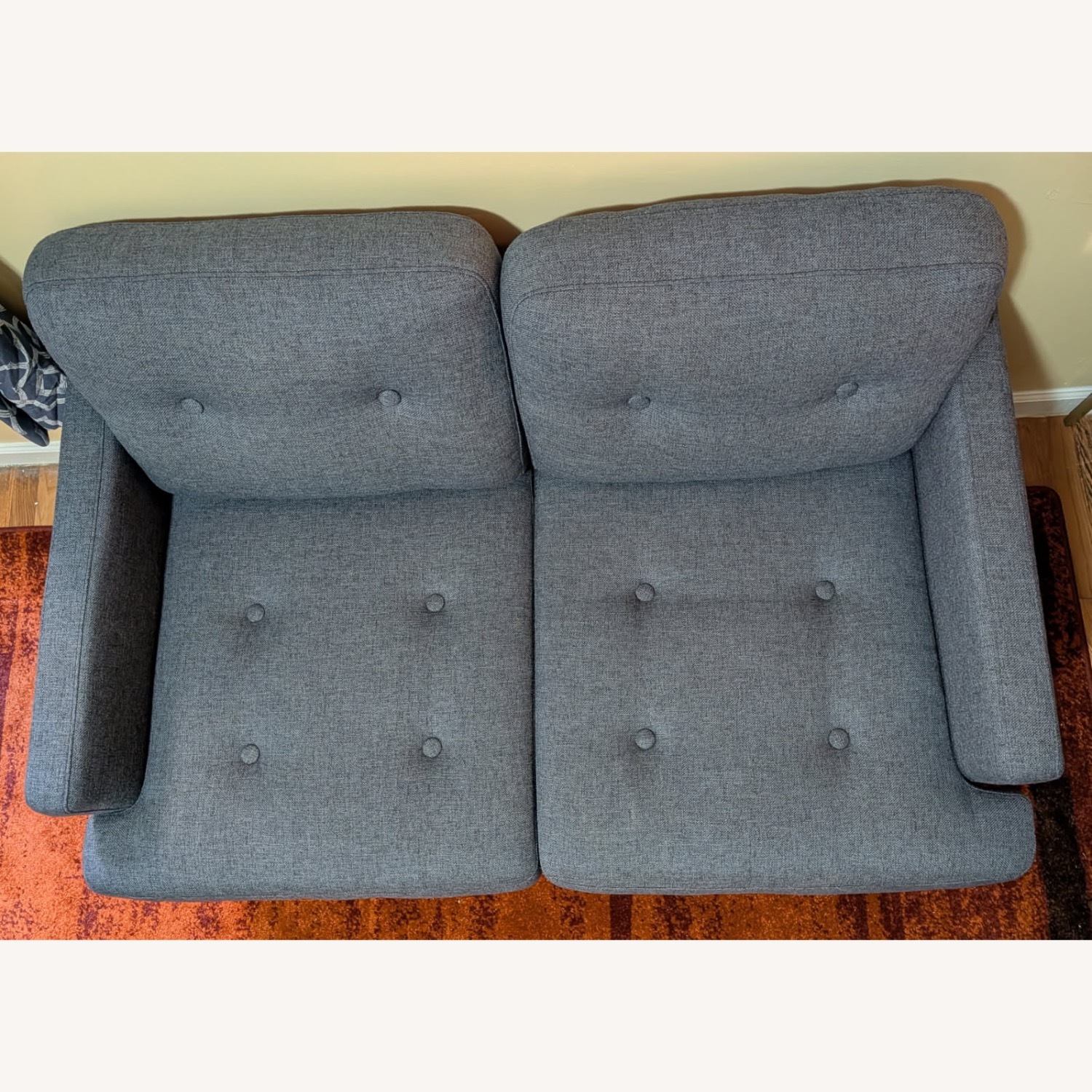 Vintage Blue Fabric Collette Loveseat - image-4