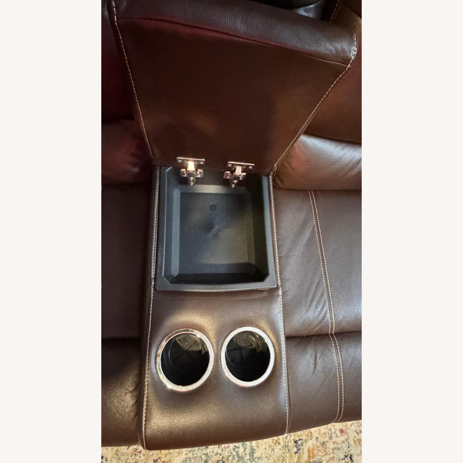 Ashley Furniture Dark Brown Faux Leather Loveseat - image-5