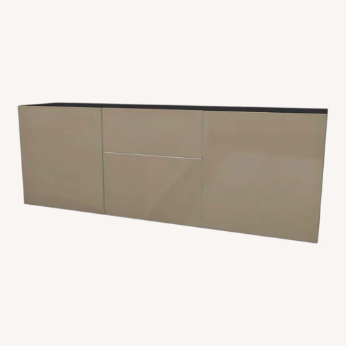 Used IKEA Besta Light Gray Lacquer Sideboard for sale on AptDeco