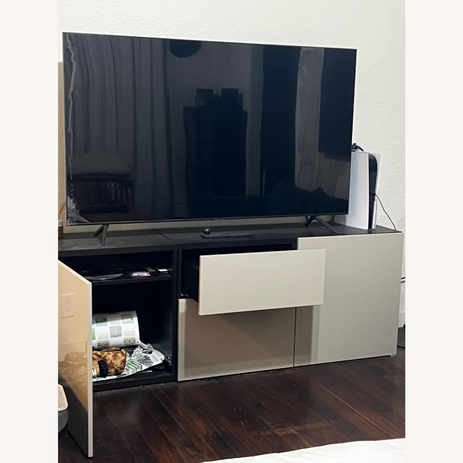 IKEA Besta Light Gray Lacquer Sideboard - image-6