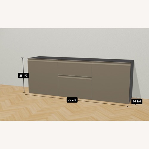 Used IKEA Besta Light Gray Lacquer Sideboard for sale on AptDeco