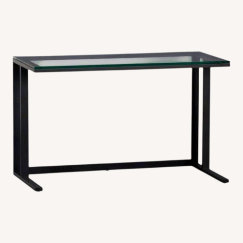 Used Crate & Barrel Pilsen Wood and Glass Desk  for sale on AptDeco