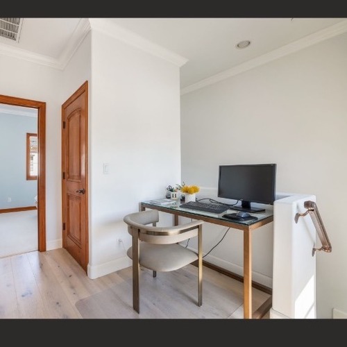 Used Crate & Barrel Pilsen Wood and Glass Desk  for sale on AptDeco