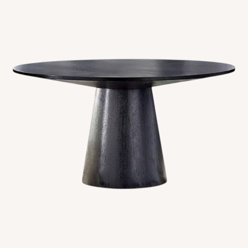 Used Black Wood Veneer Dining Table for sale on AptDeco