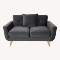 Havertys Blue Microsuede Loveseat