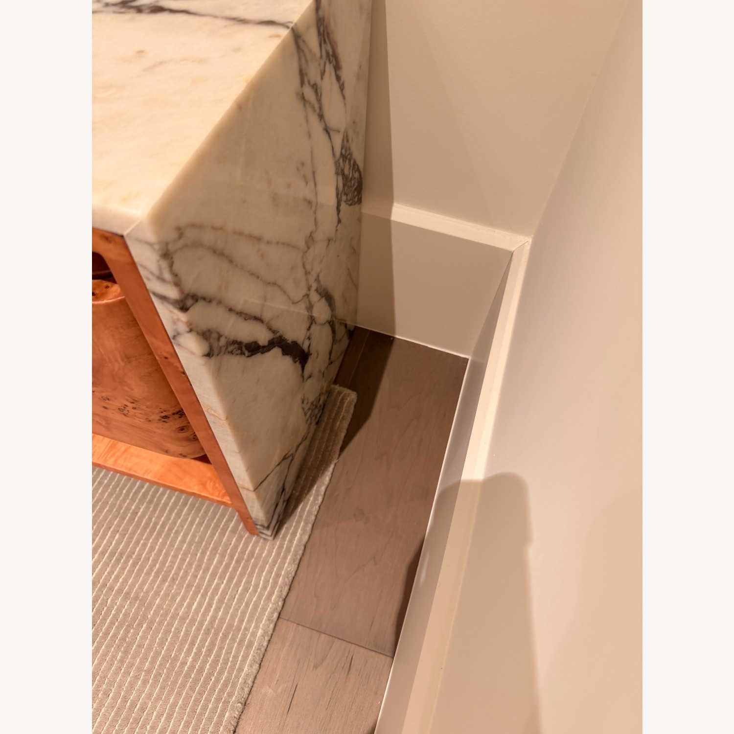 Designer Burl & Calacatta Viola Nightstands (Pair) - image-6