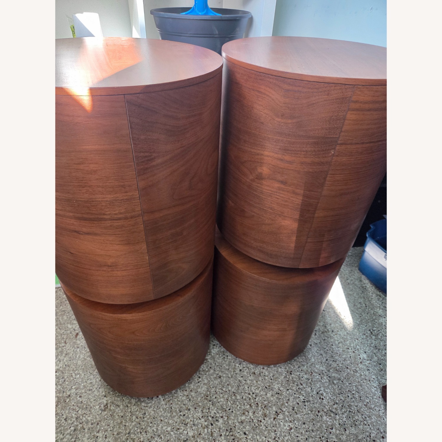 West Elm Volume Light Brown Wood Side Tables - image-3