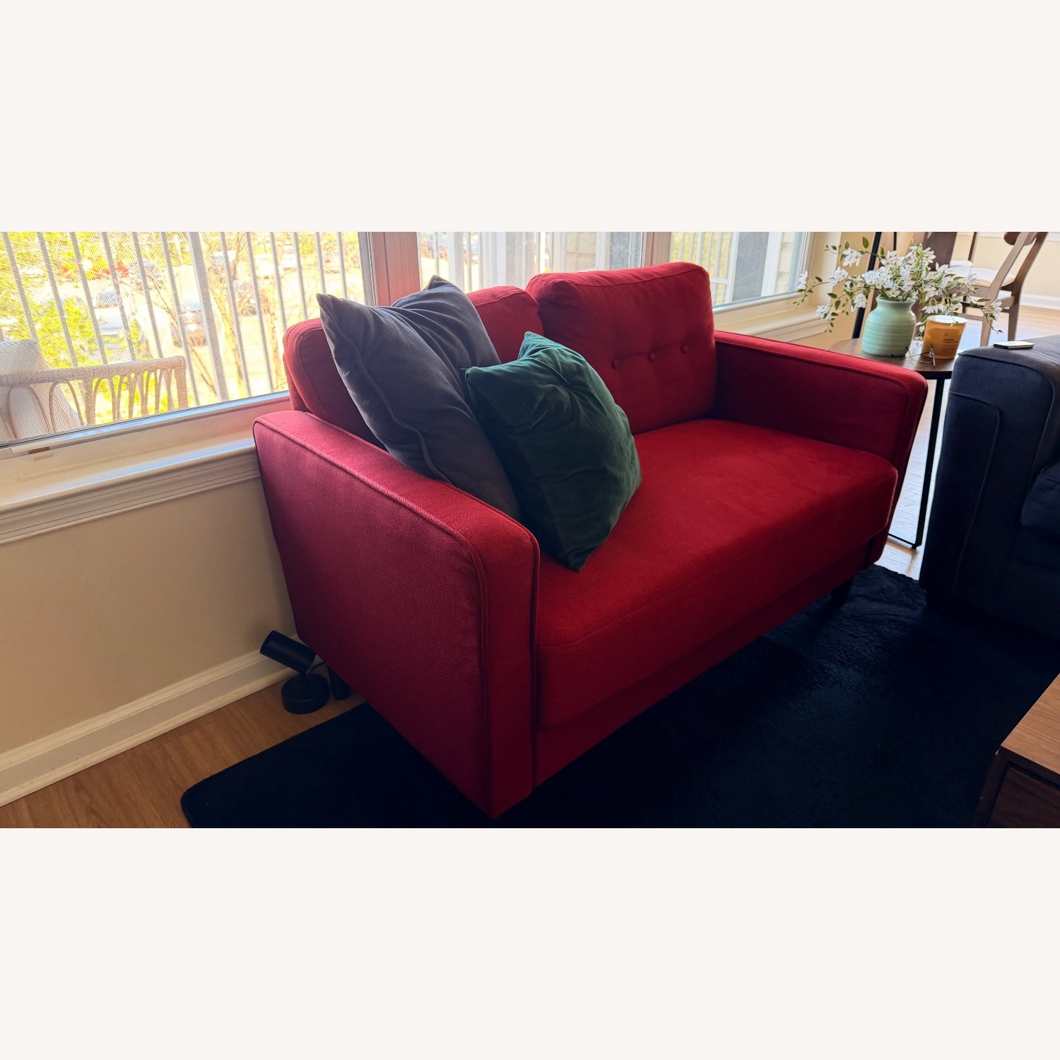 Amazon Red Fabric Loveseat - image-1