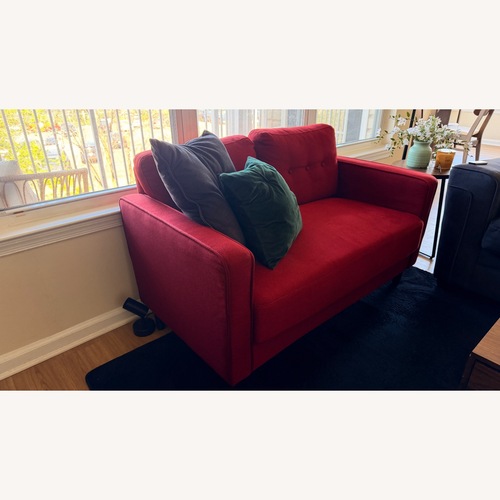 Used Amazon Red Fabric Loveseat for sale on AptDeco