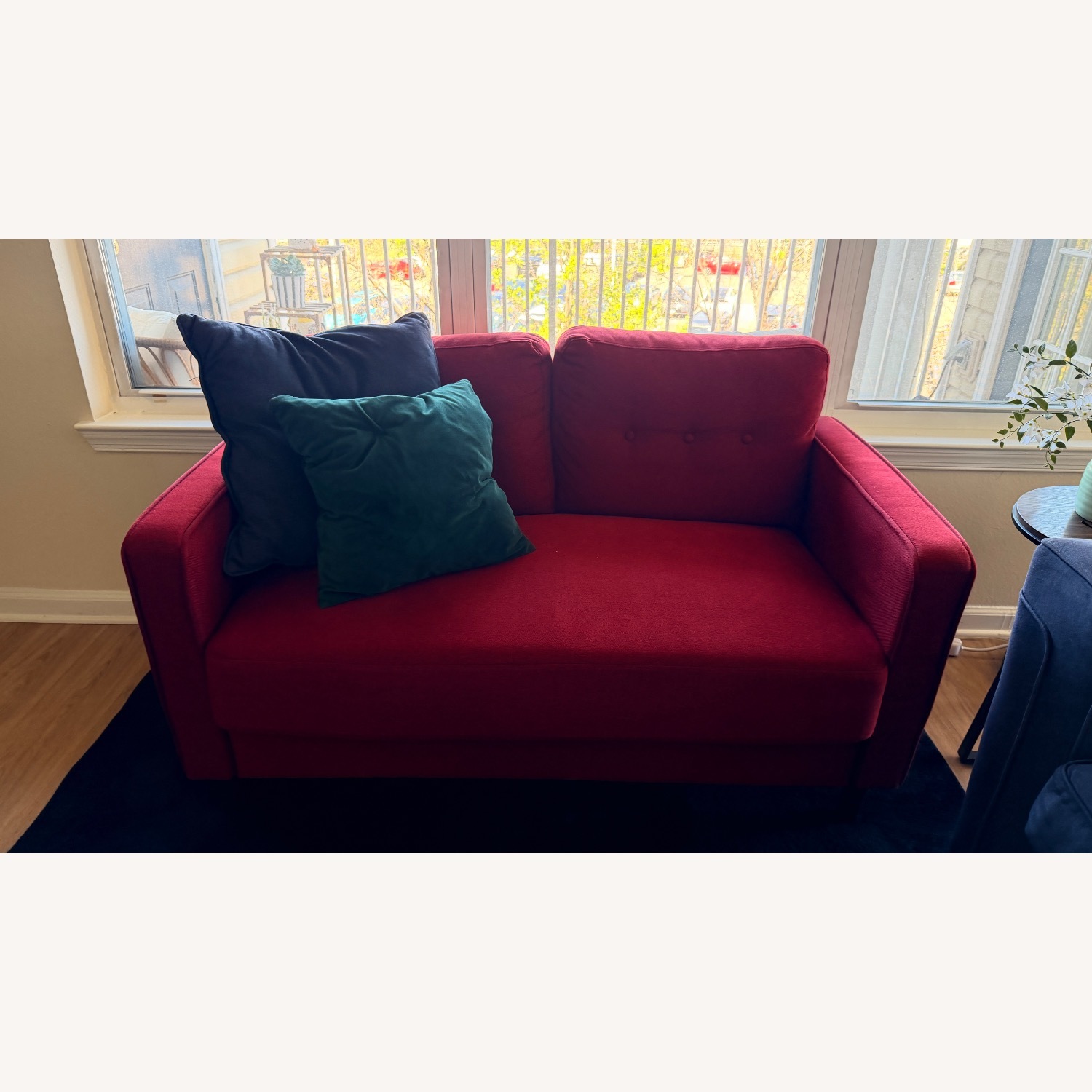 Amazon Red Fabric Loveseat - image-2