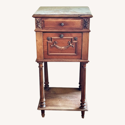 Used Marbletop Nightstand with Drawer and Pullout for sale on AptDeco