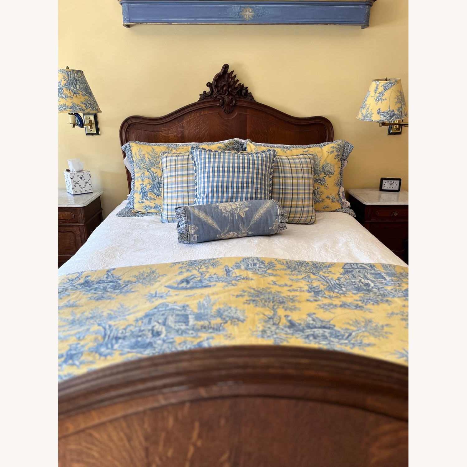 French Country Wood Headboard/Footboard Queen - image-2