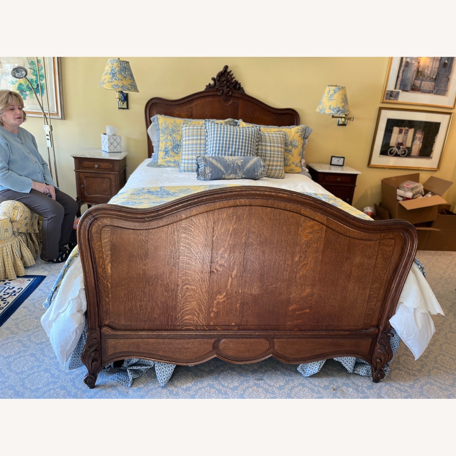 French Country Wood Headboard/Footboard Queen - image-1