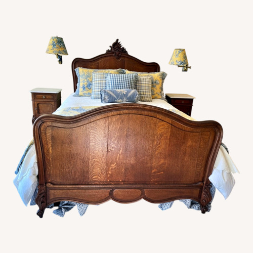 Used French Country Wood Headboard/Footboard Queen for sale on AptDeco