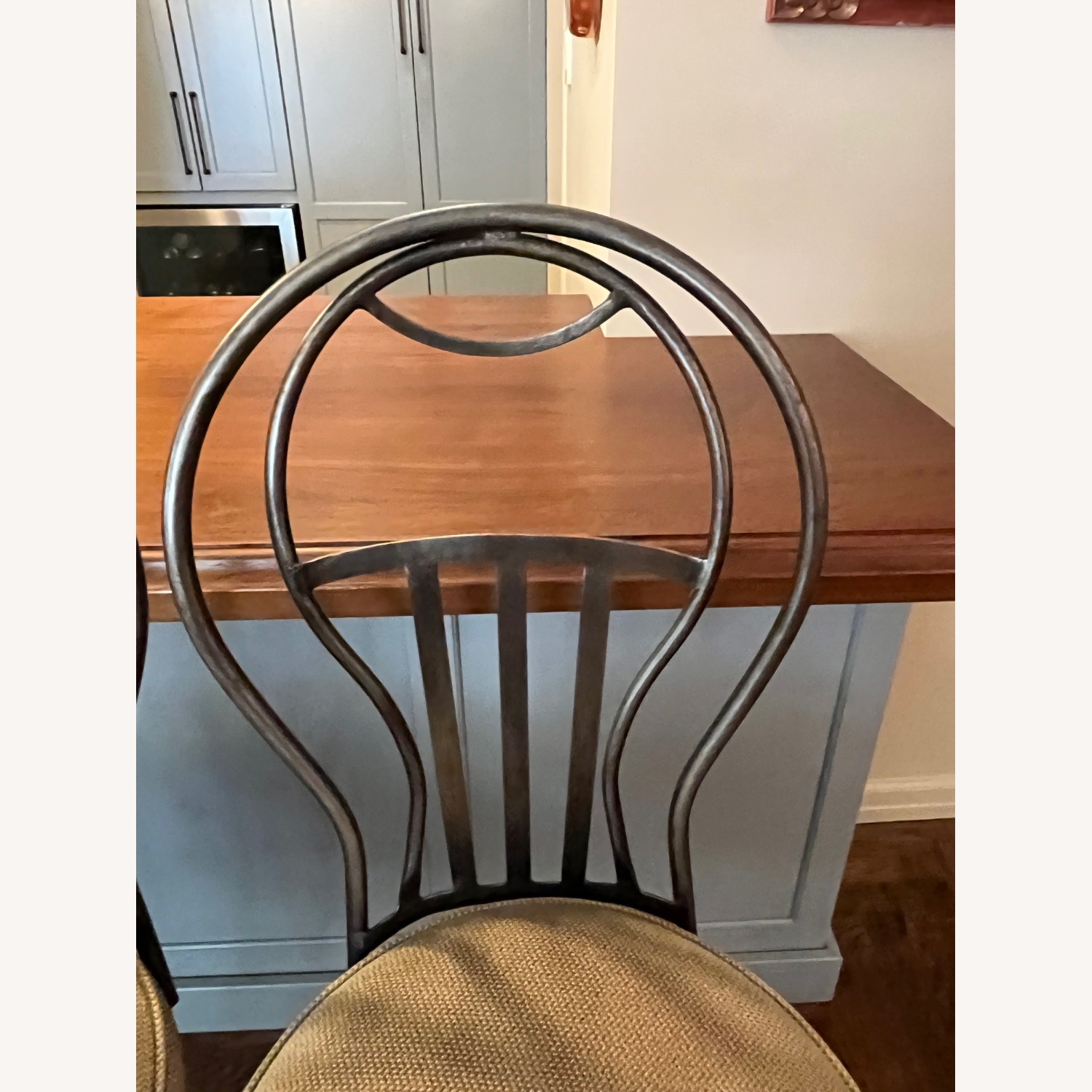 Wrought Iron Swivel Bar Stools with Cushion Seats - image-3