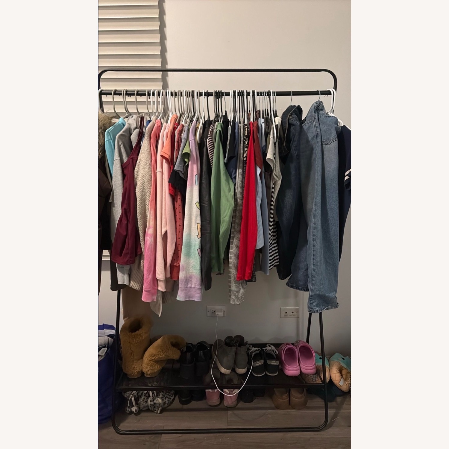 Black Metal Armoire - image-1