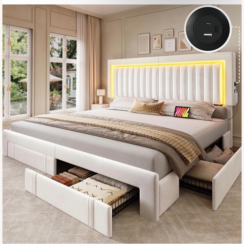 Used Contemporary King Bed for sale on AptDeco