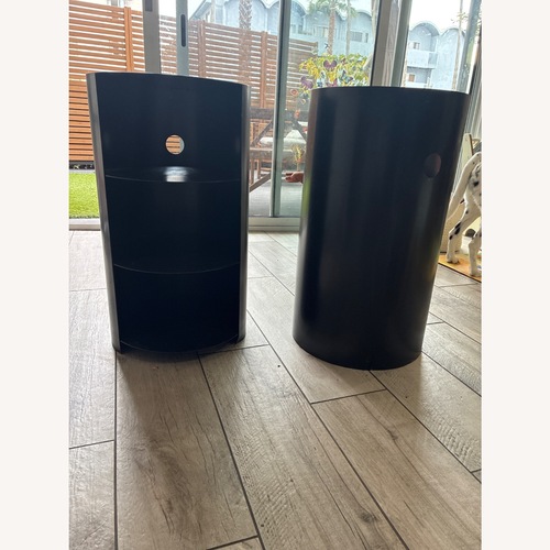 Used Hide Pedestal by Karoline Fesser Table, Black for sale on AptDeco