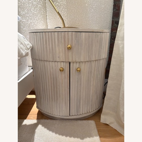 Used Cameo Fluted Whitewash Wood Nightstand  for sale on AptDeco