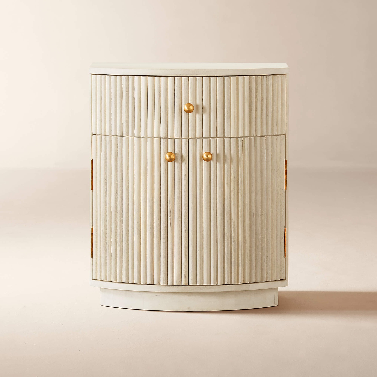 Cameo Fluted Whitewash Wood Nightstand - image-3