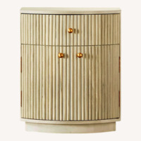 Cameo Fluted Whitewash Wood Nightstand