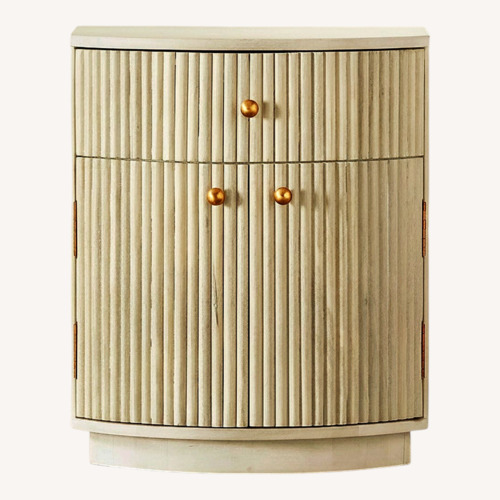 Used Cameo Fluted Whitewash Wood Nightstand  for sale on AptDeco