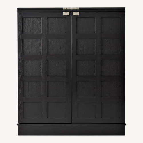 Used Crate & Barrel Black Steamer Bar Cabinet for sale on AptDeco