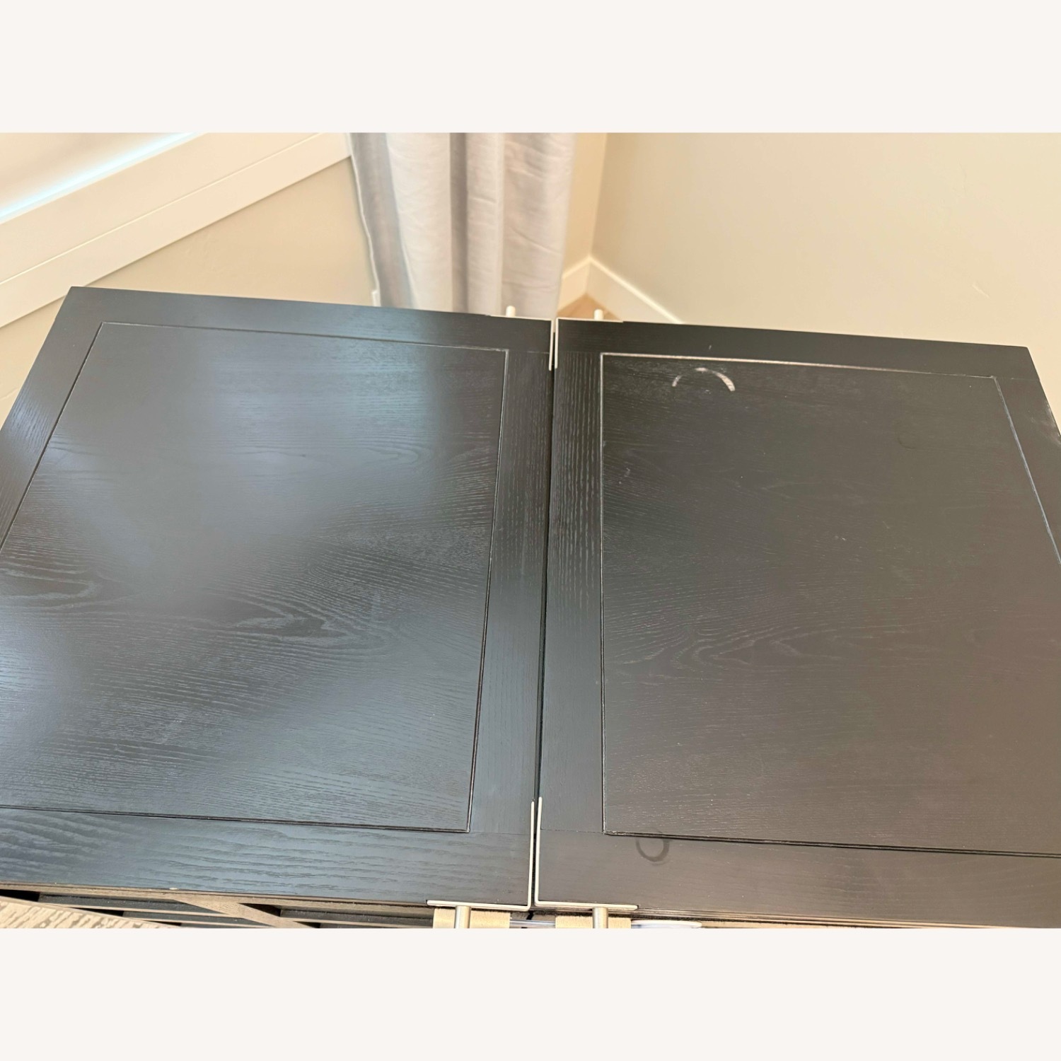 Crate & Barrel Black Steamer Bar Cabinet - image-8