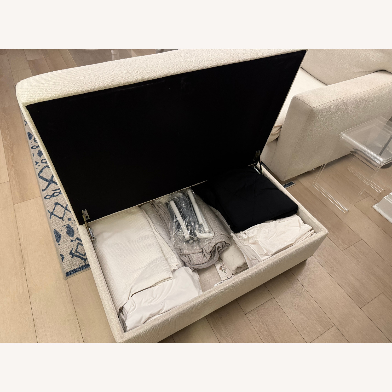 Crate & Barrel Axis Seater Sofa & Ottoman - image-6