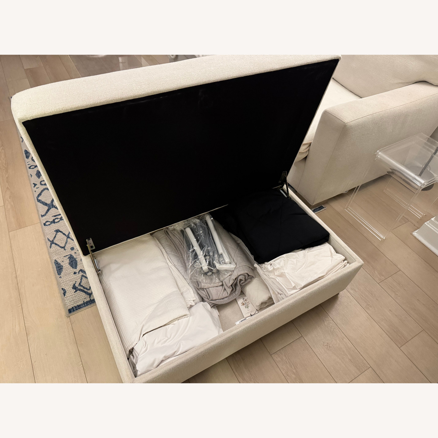 Crate & Barrel Axis Seater Sofa & Ottoman - image-5