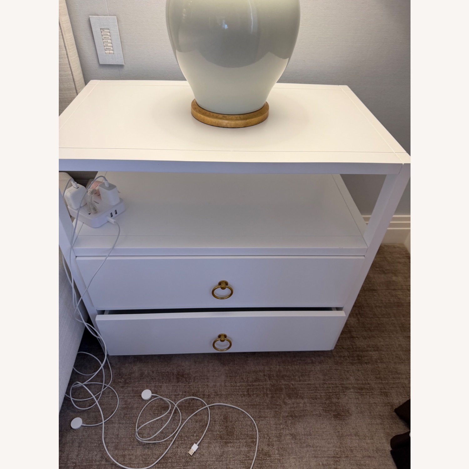 Lark White 2 Drawer Nightstand - image-2