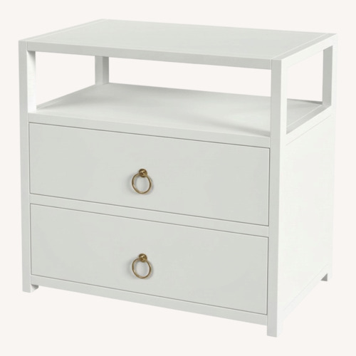 Used Lark White 2 Drawer Nightstand for sale on AptDeco
