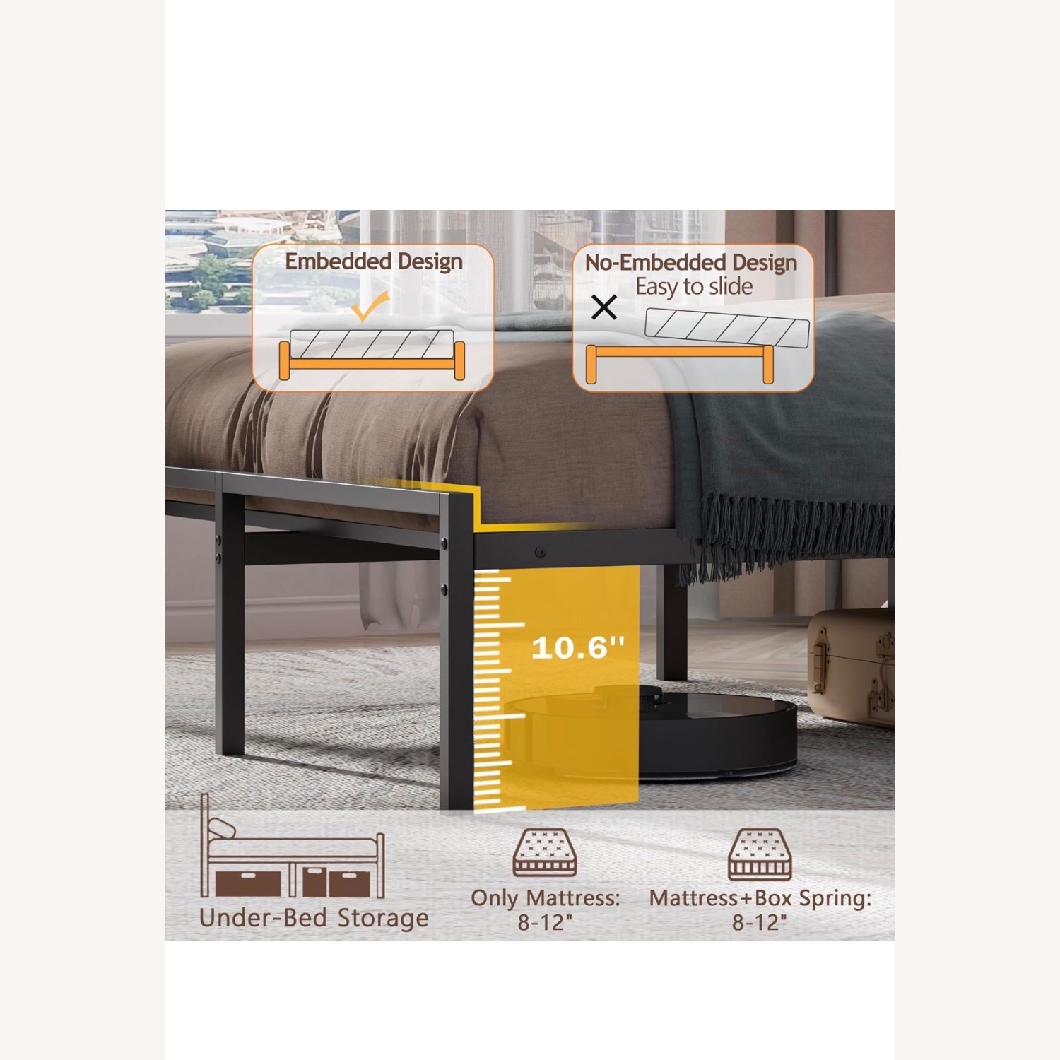 Black Metal Headboard - image-4